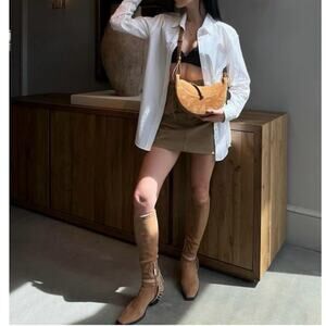 Daniella Shevel knee high Cara boots Napa leather stretch leather harness comfor